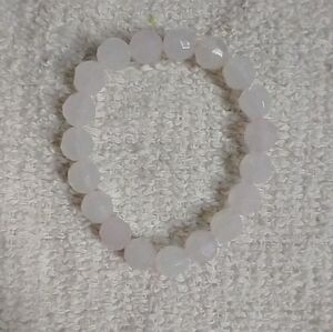 Very small plastic beads light pink stretch Bracelet